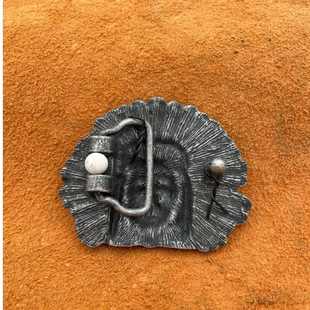 Native American Chief Headdress Belt Buckle